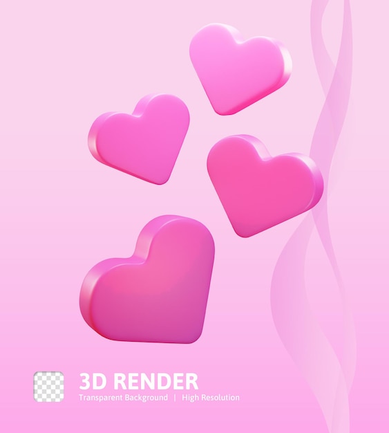 PSD ilustración 3d de san valentín con amor puede b utilizado para impresión infográfica de aplicaciones web