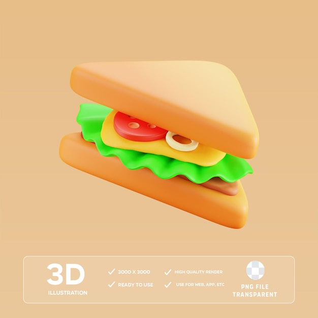 Ilustración en 3D de un sándwich PSD