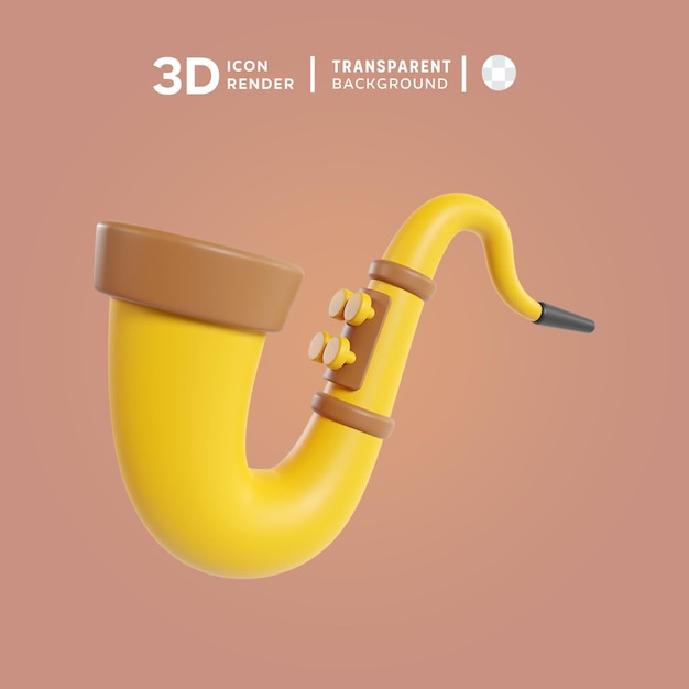 PSD ilustración 3d del saxofón psd