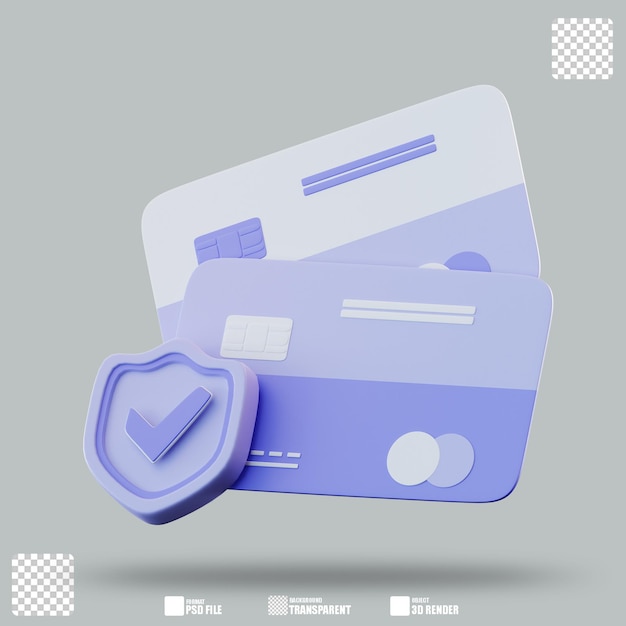 Ilustración 3D Seguridad de los pagos 2