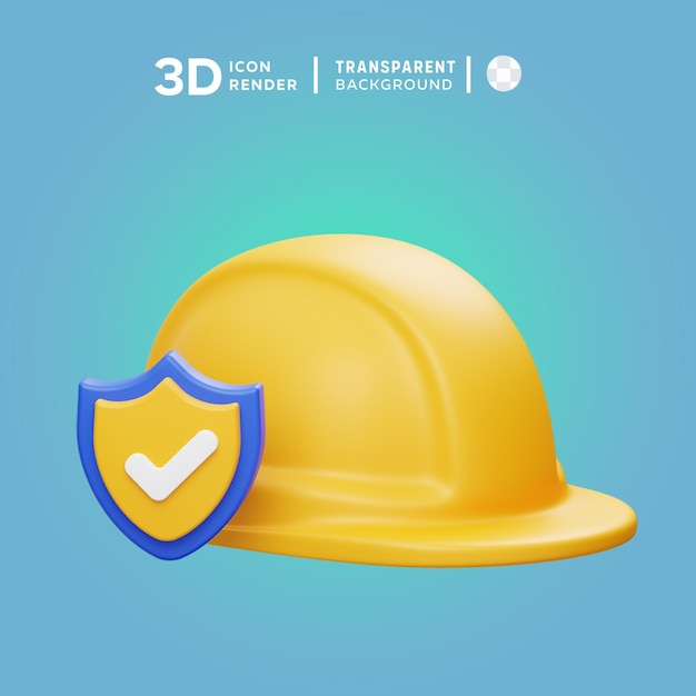 PSD ilustración 3d del seguro de construcción de psd