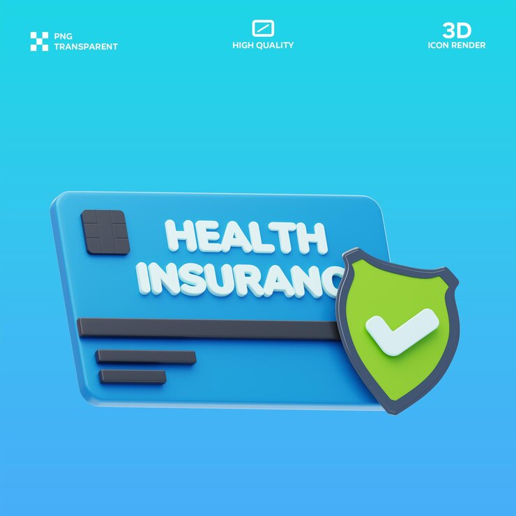 PSD ilustración 3d del seguro de salud de psd