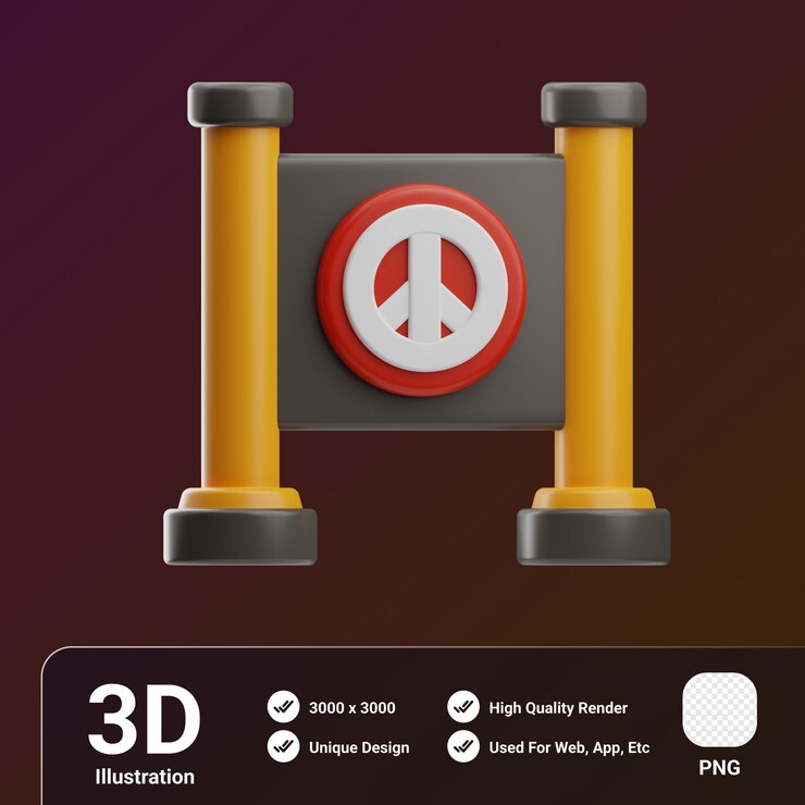 PSD ilustración 3d de señalización de objetos de activismo