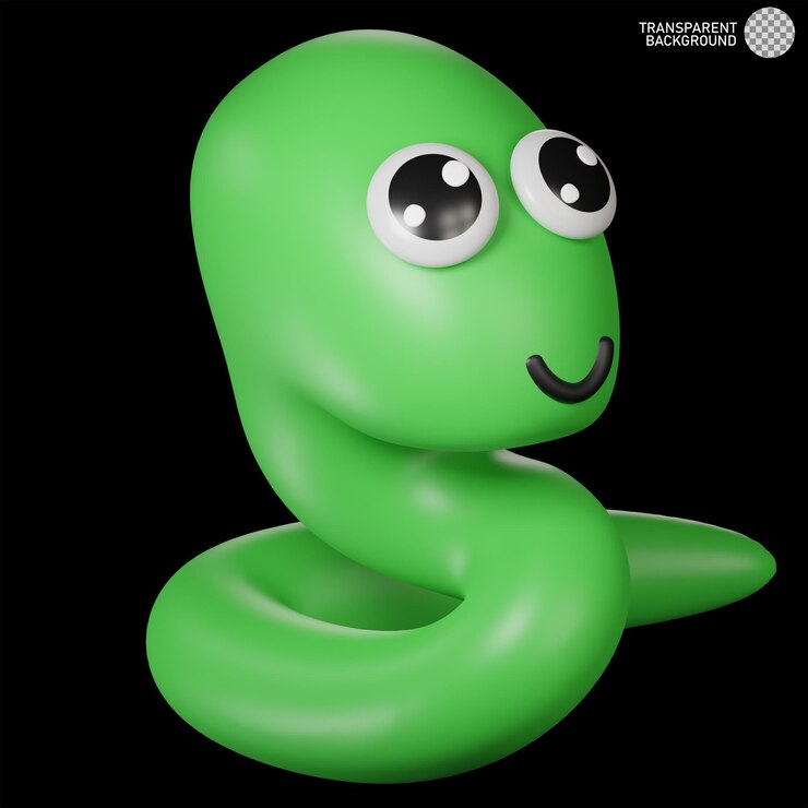 PSD ilustración 3d de serpiente