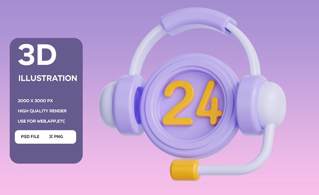Ilustración 3D del servicio de horas de PSD