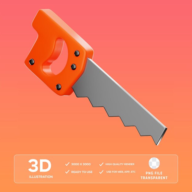 Ilustración 3D de la sierra de mano PSD