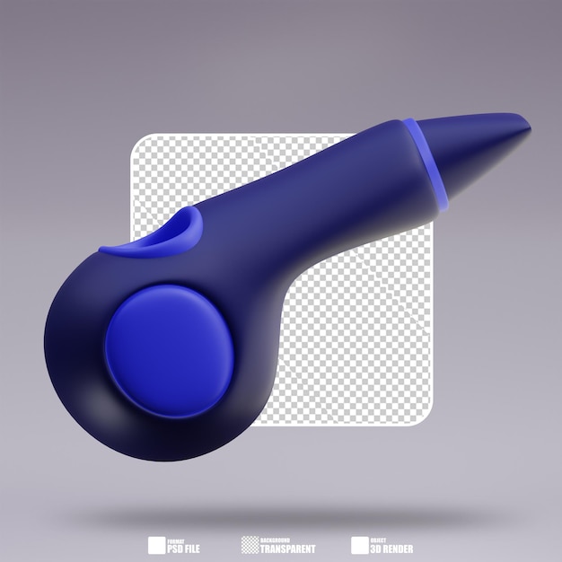 Ilustración 3d del silbato 3
