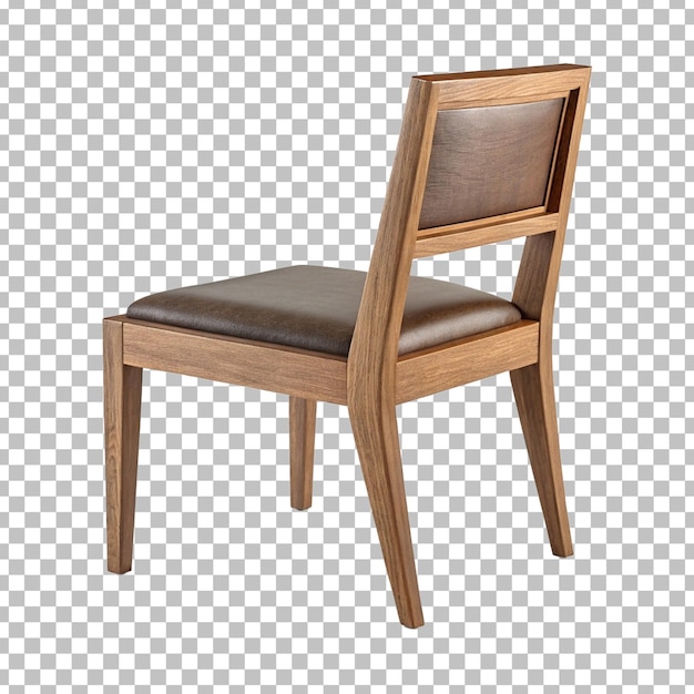 Ilustración 3D de una silla de madera aislada sobre un fondo transparente