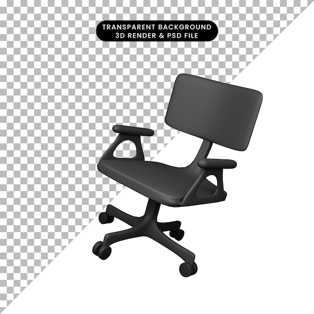 Ilustración 3D de silla de objeto simple