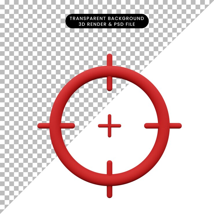 PSD ilustración 3d simple icono objetivo objetivo