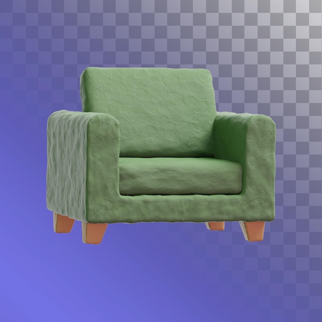 Ilustración 3D de sofá