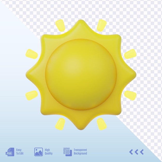 Ilustración 3D del sol de primavera
