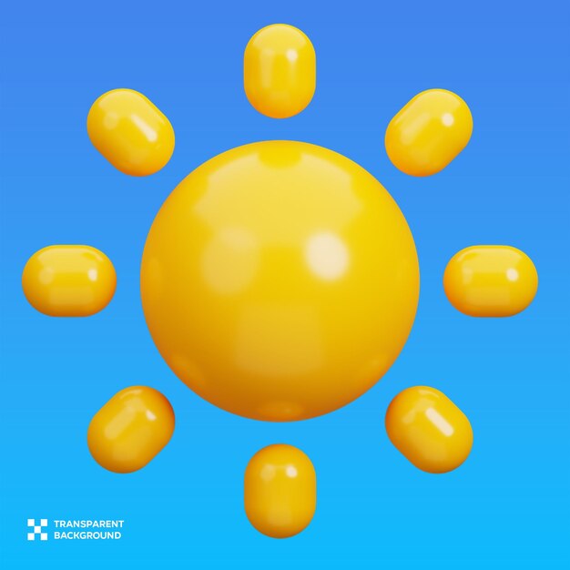 Ilustración 3D del sol en PSD