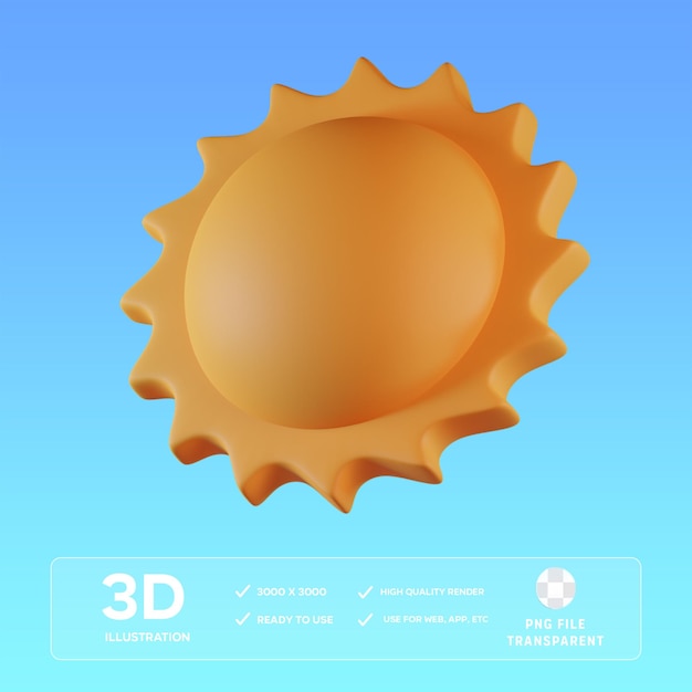Ilustración 3D del sol en PSD