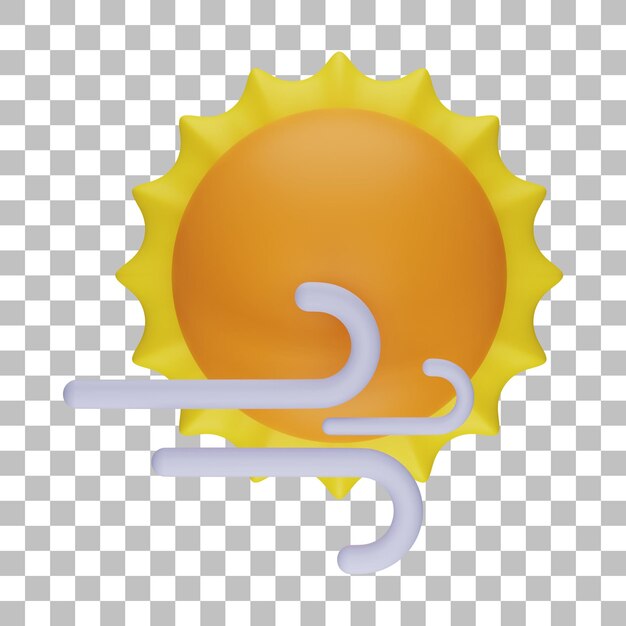 Ilustración 3D soleada ventosa