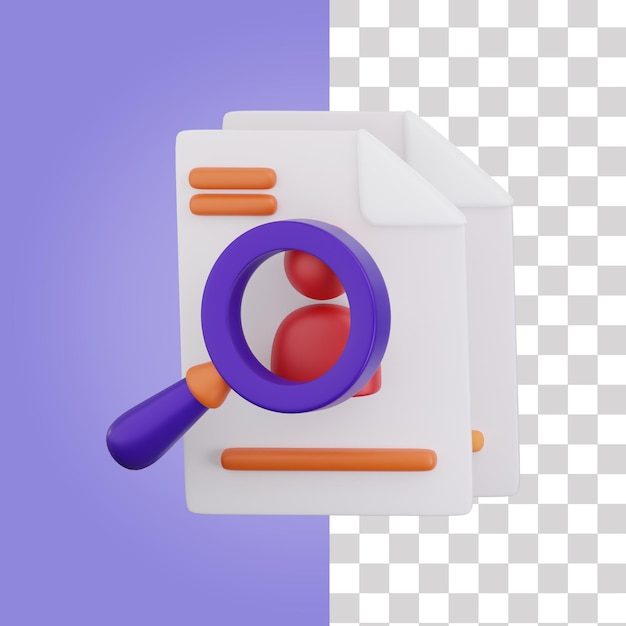 Ilustración en 3D de un solicitante de empleo