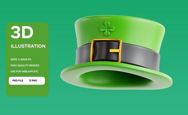 Ilustración 3D del sombrero de duende de PSD