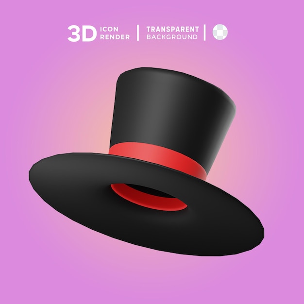 PSD ilustración en 3d del sombrero mágico