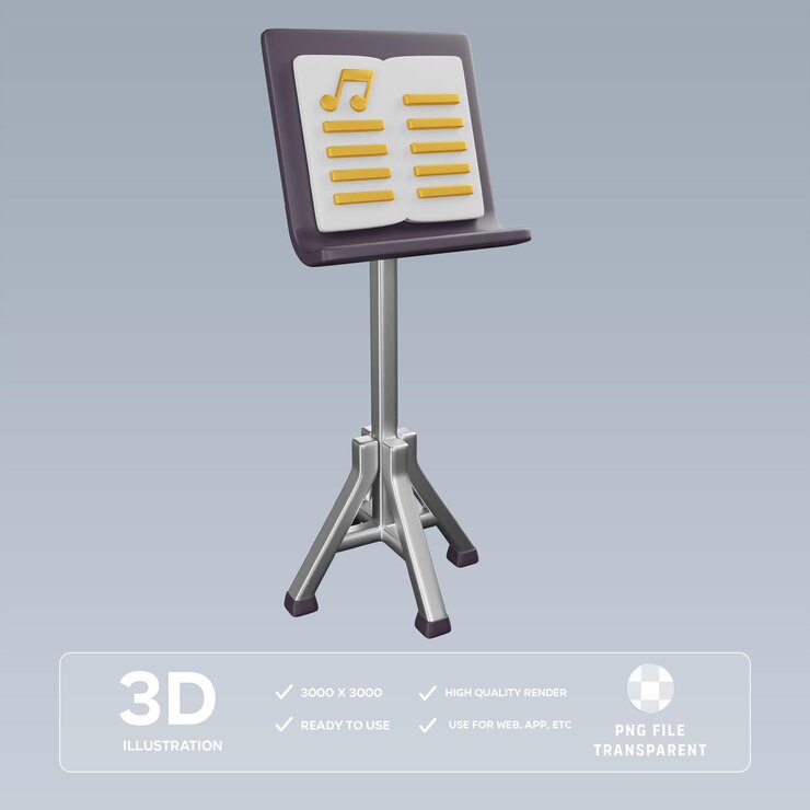 PSD ilustración 3d del soporte de instrumentos psd