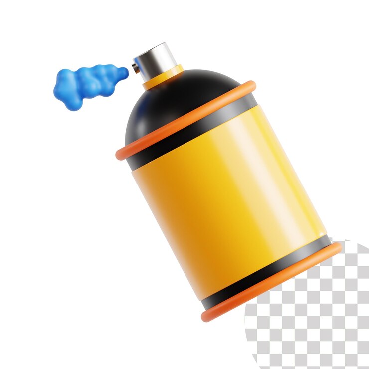 PSD ilustración en 3d en spray de colores
