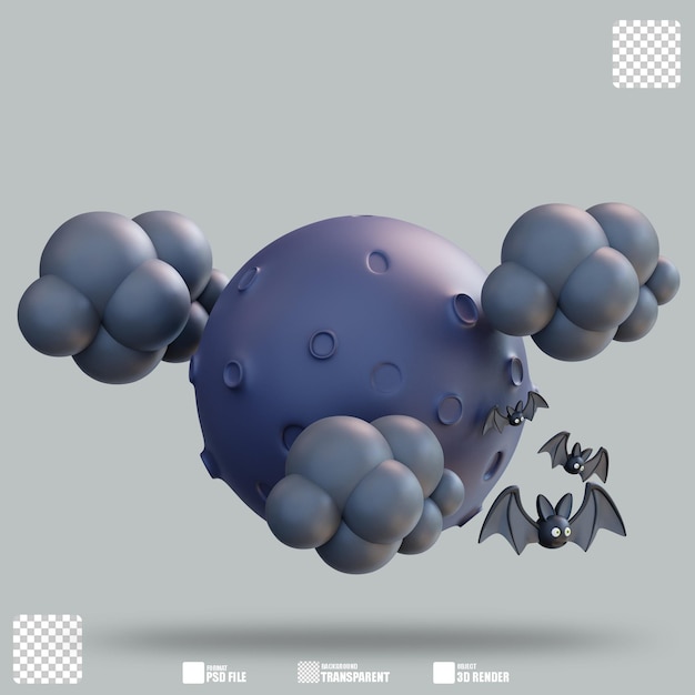 Ilustración 3d superluna 3