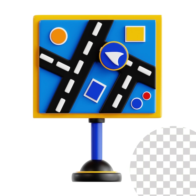 Ilustración 3D de la tabla de mapas