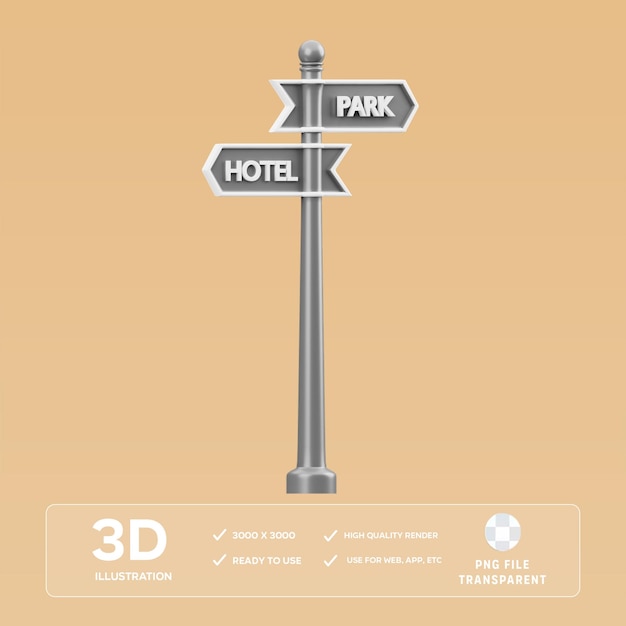 Ilustración 3D del tablero de dirección de PSD