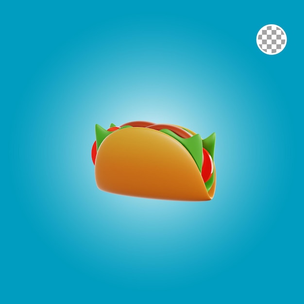 PSD ilustración 3d de tacos