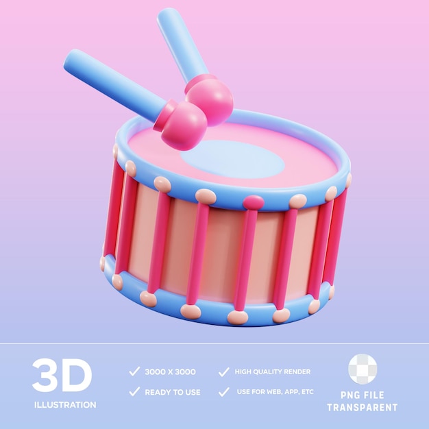 Ilustración 3D del tambor PSD