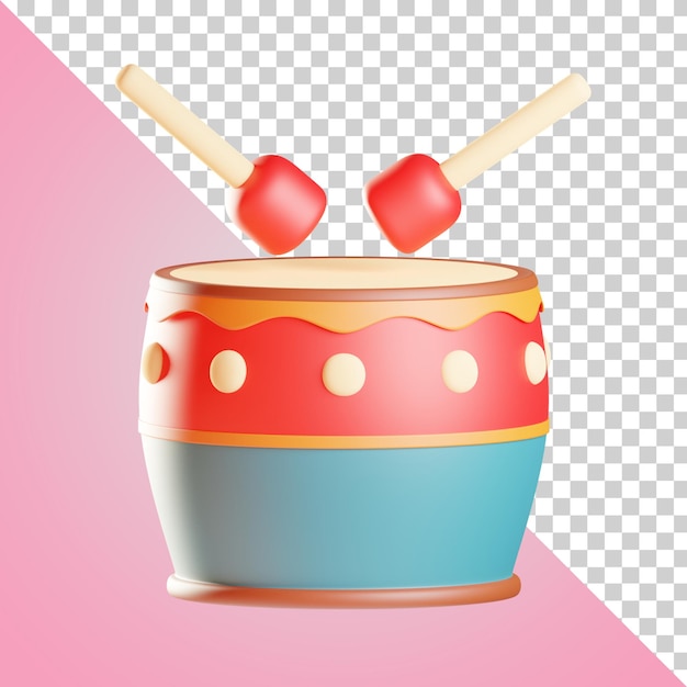 Ilustración 3d de tambor tradicional chino