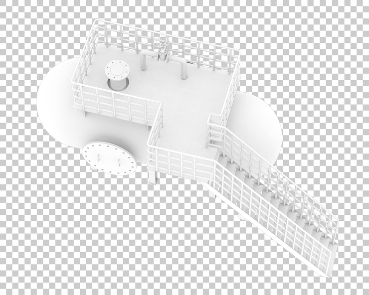 PSD ilustración 3d del tanque de gas aislado sobre un fondo transparente