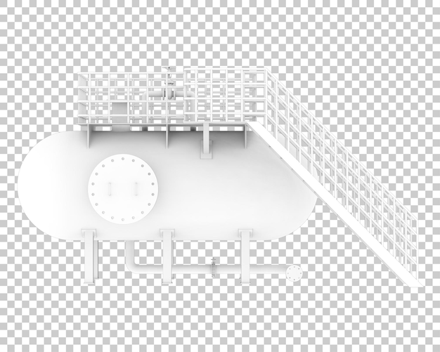Ilustración 3D del tanque de gas aislado sobre un fondo transparente