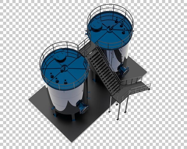 Ilustración 3D del tanque de gas aislado sobre un fondo transparente