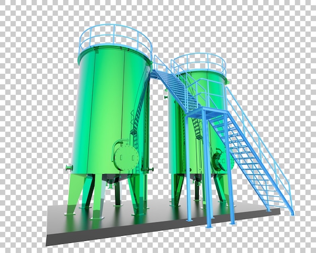 Ilustración 3D del tanque de gas aislado sobre un fondo transparente