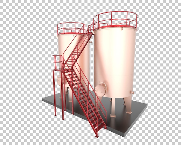 Ilustración 3D del tanque de gas aislado sobre un fondo transparente