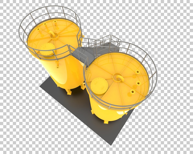 PSD ilustración 3d del tanque de gas aislado sobre un fondo transparente