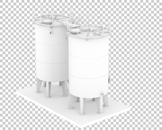 Ilustración 3D del tanque de gas aislado sobre un fondo transparente