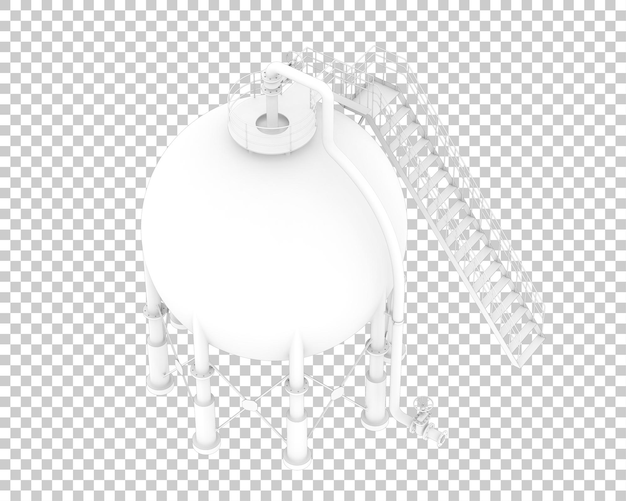 Ilustración 3D del tanque de gas aislado sobre un fondo transparente