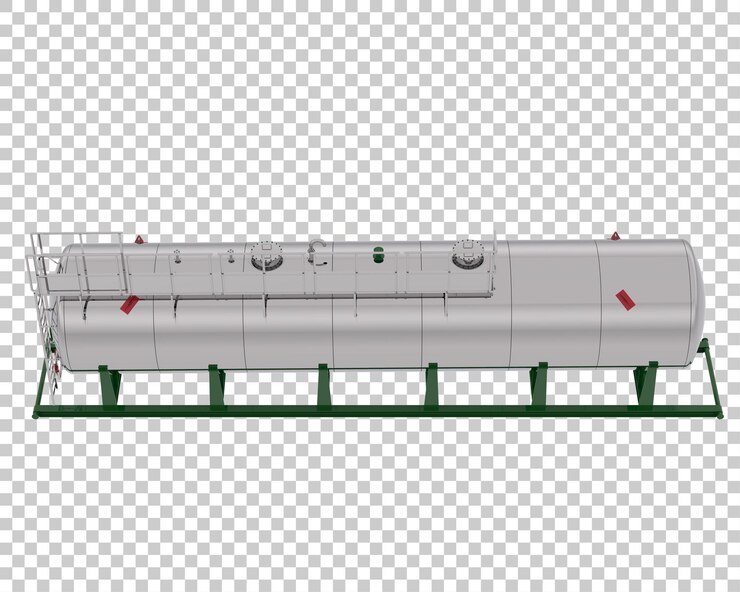 PSD ilustración 3d del tanque de gas aislado sobre un fondo transparente
