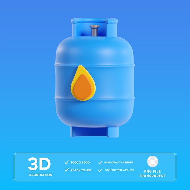 Ilustración 3D del tanque de gas de PSD