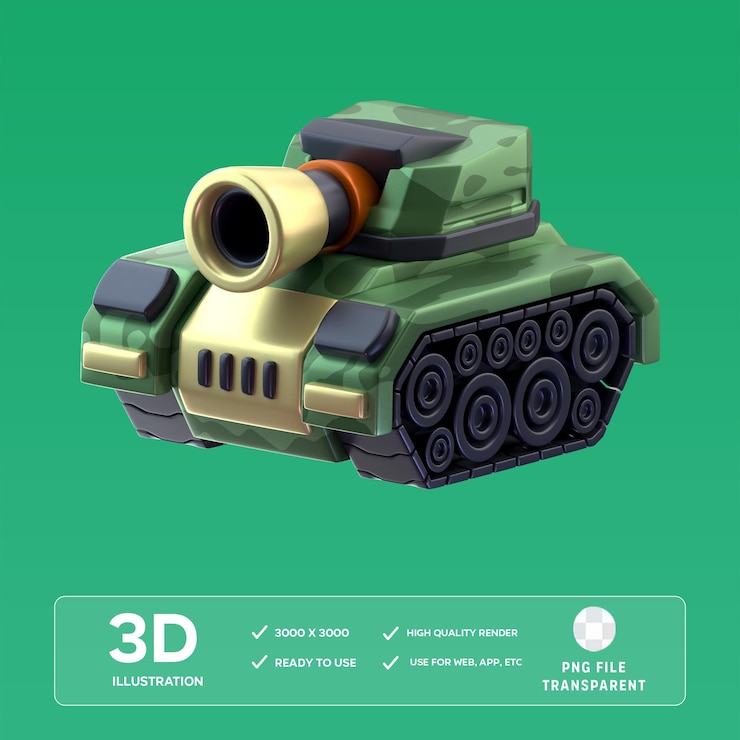 PSD ilustración 3d del tanque psd