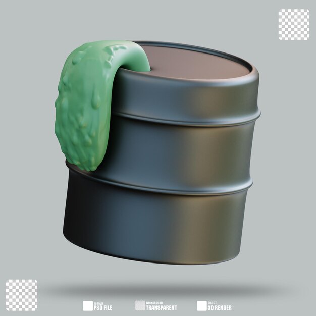 Ilustración 3d tanque tóxico 3