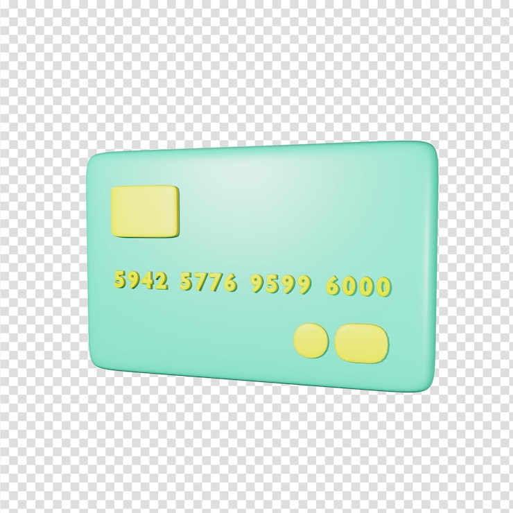 PSD ilustración 3d de tarjeta de débito