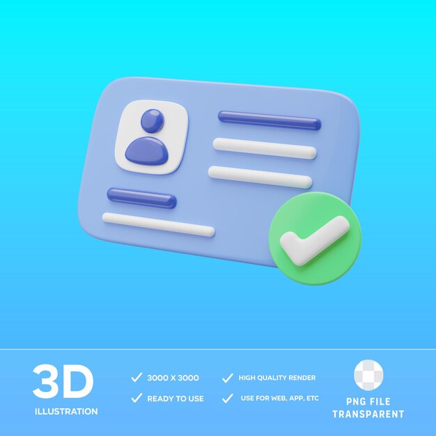 Ilustración 3D de la tarjeta de identificación aprobada por el PSD