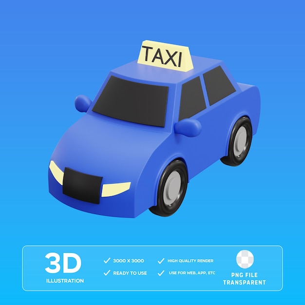 Ilustración en 3D del taxi