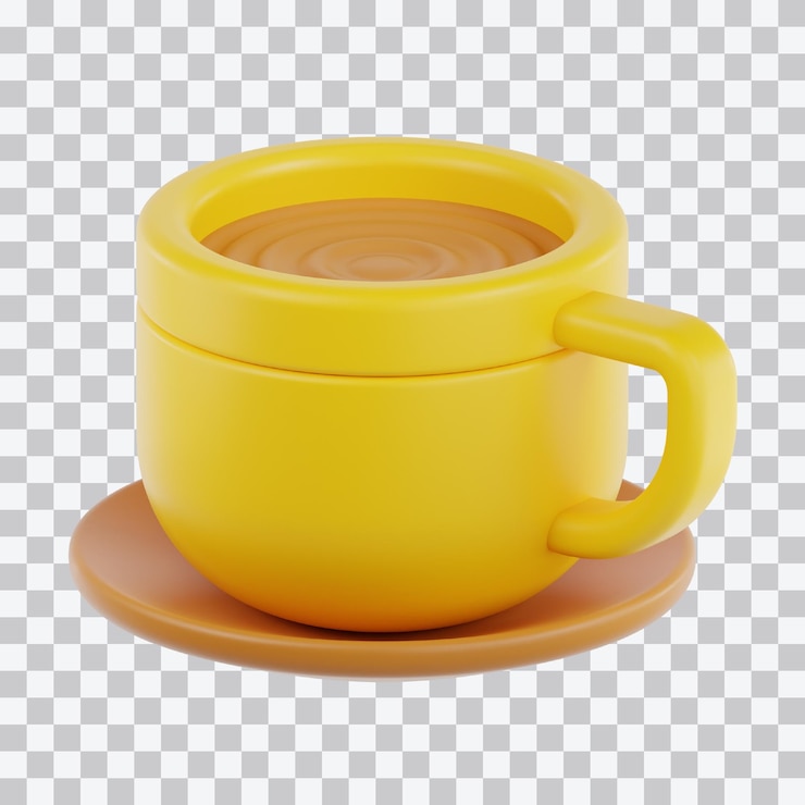 PSD ilustración en 3d de la taza de café