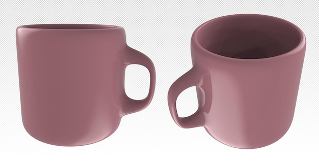 Ilustración 3d de una taza de color para el desayuno