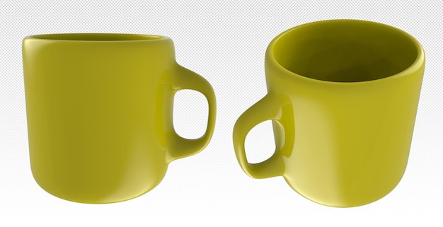 Ilustración 3d de una taza de color para el desayuno