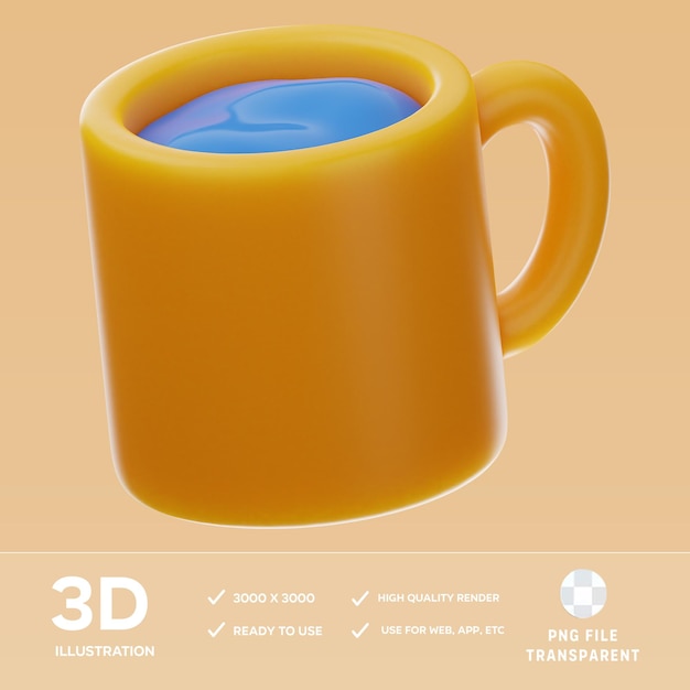 Ilustración 3D de la taza de PSD