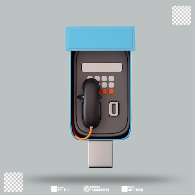 Ilustración 3D del teléfono público 2